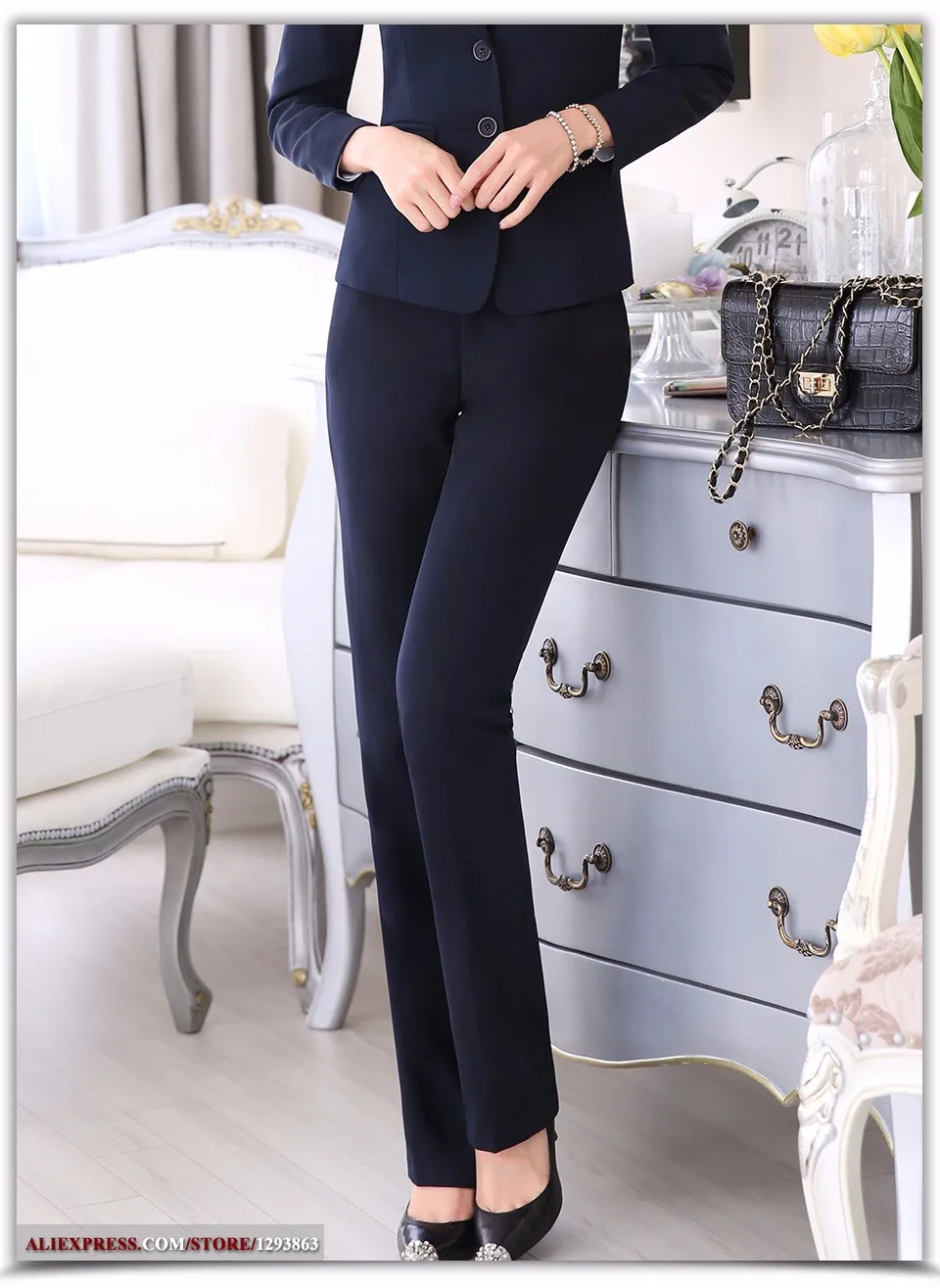 Fashion (5491 Black)High Waist Office Lady Pants Korean Fashion Ladies  Full-length Straight Pants Women Formal Work Wear Solid Trousers WEF @ Best  Price Online | Jumia Egypt